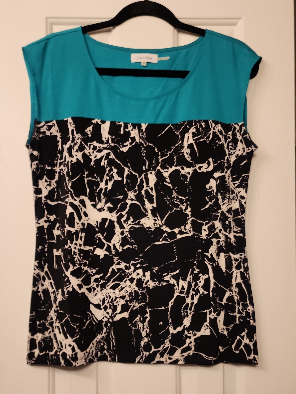 Calvin Klein Black & Teal Print Tank Top